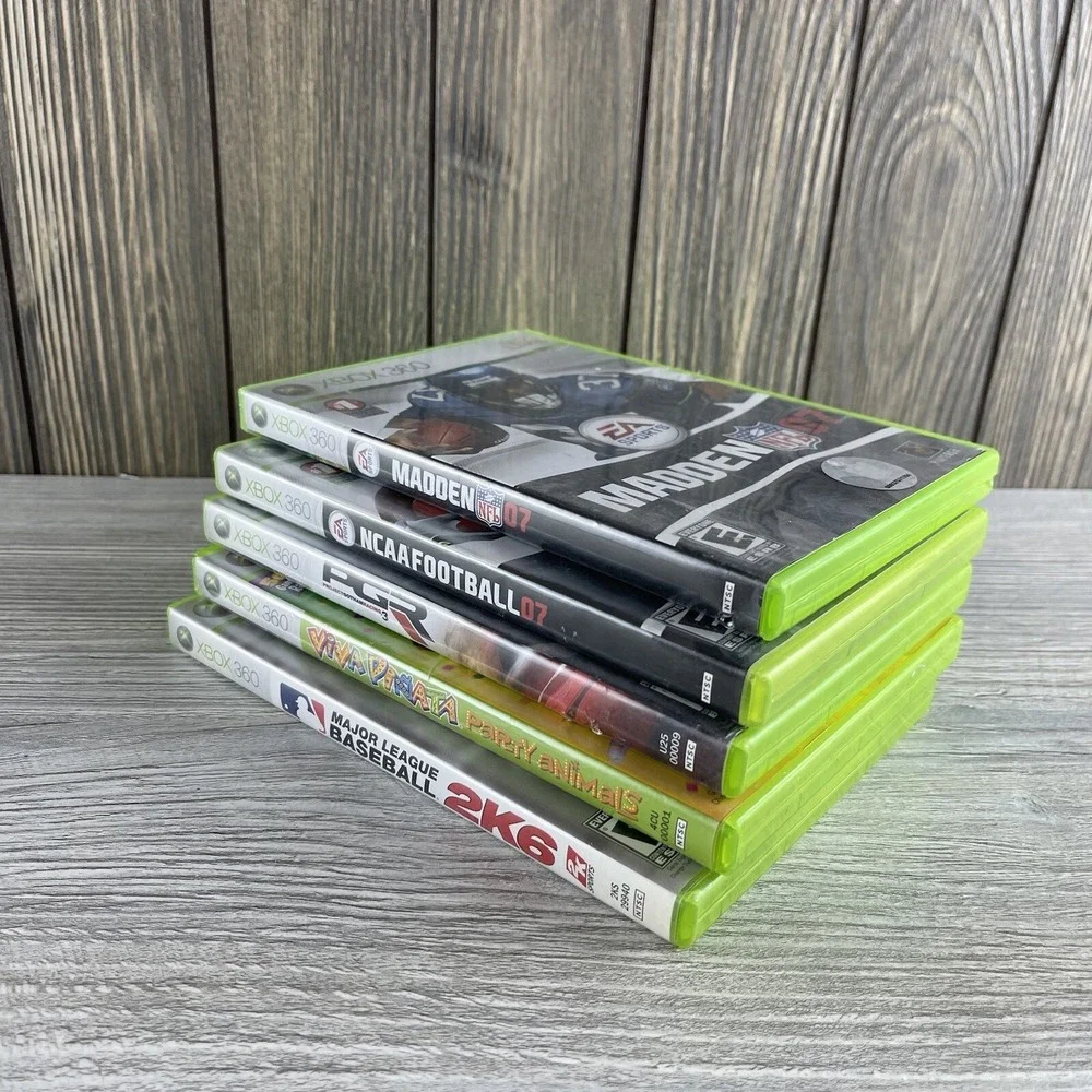 Lot of 5 Microsoft Xbox 360 Video Games Madden 07, NCAA 07 Football,PGR 3 Tested